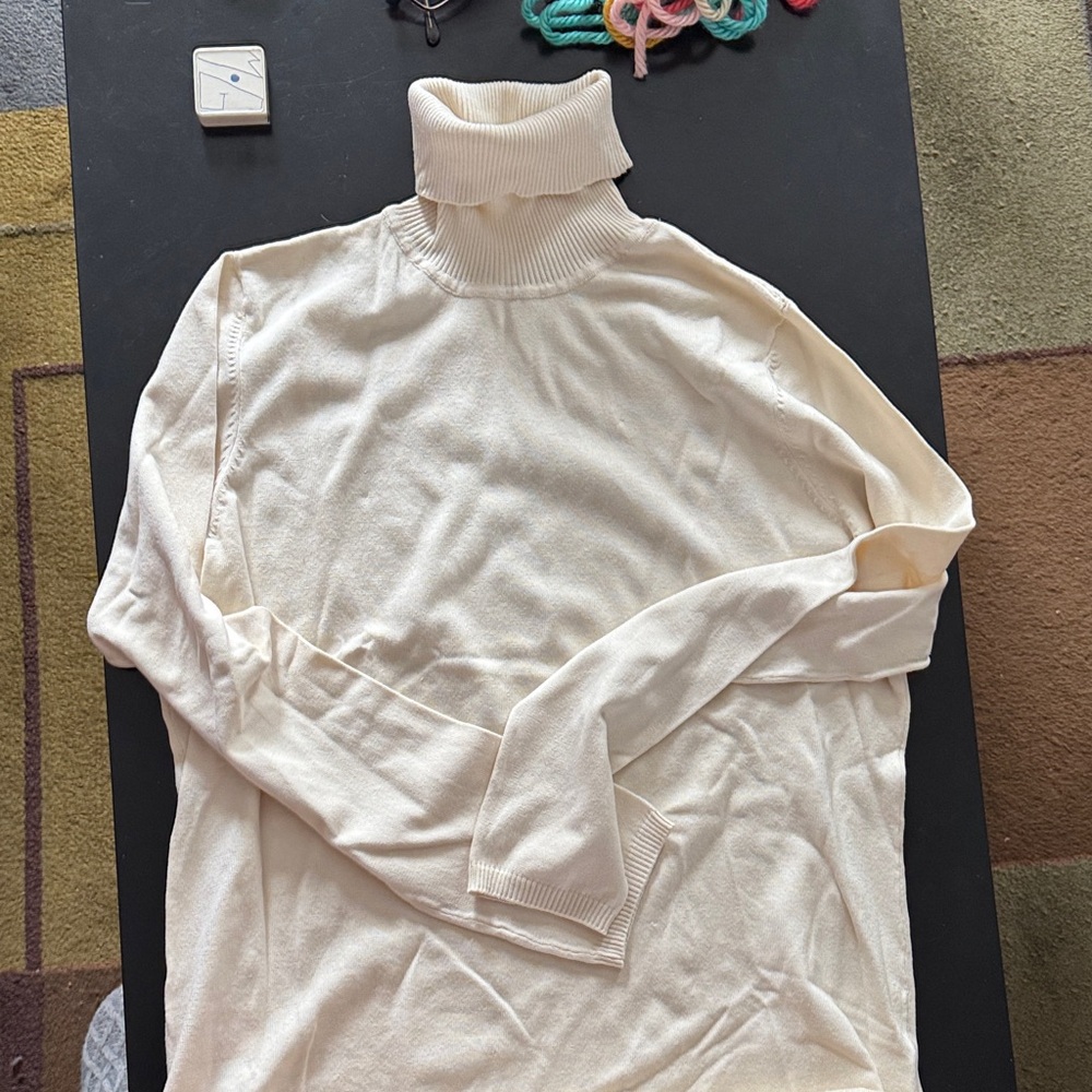 Charter Club Ivory silk blend Ribbed Sweater
